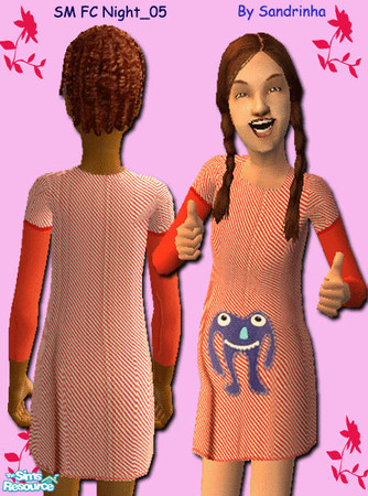 Sims 2 — SM FCNight_05 by sandrinha — One of five nightshirts for female children. Your feedback is welcome!Enjoy!:)