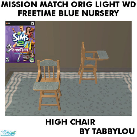 Sims 2 — TL - MM FTBlue HighChair OrigLightWd by TabbyLou — Recolor of FreeTime Classic High Society High Chair with