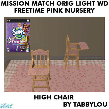 Sims 2 — TL - MM FTPink HighChair OrigLightWd by TabbyLou — Recolor of FreeTime Classic High Society High Chair with