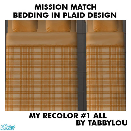 Sims 2 — TL - MM MatchingBeddingPlaidDesign Recolor01All by TabbyLou — My Recolor #1 All - Recolors of Maxis Beddings