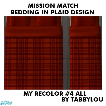 Sims 2 — TL - MM MatchingBeddingPlaidDesign Recolor04All by TabbyLou — My Recolor #4 All - Recolors of Maxis Beddings