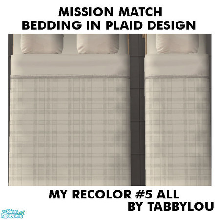 Sims 2 — TL - MM MatchingBeddingPlaidDesign Recolor05All by TabbyLou — My Recolor #5 All - Recolors of Maxis Beddings