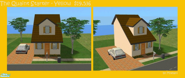Sims 2 — The Quaint Starter - Yellow by Moelani — Enjoy a quiet and peaceful life in a home you can call your own. This