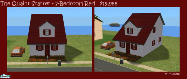 Sims 2 — The Quaint Starter - 2 Bedroom Red by Moelani — Enjoy a quiet and peaceful life in a home you can call your own.