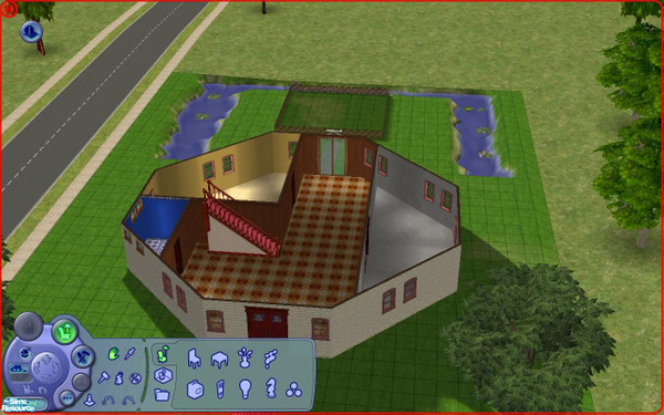 Sims 2 — extra)house by xenia2311 — This is nice big house, pretty modern shape..it has water in its yard :) hope u\'ll
