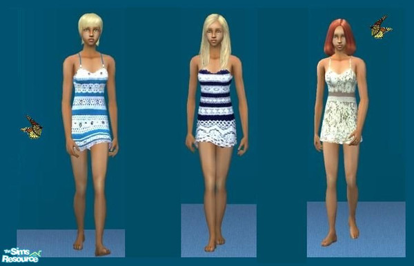 Sims 2 — lace nighties by qvisn — pretty lace sleepwear, by qvisn