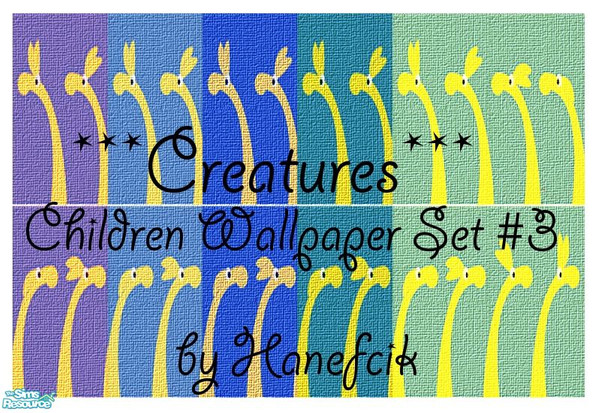 Sims 2 — Creatures - Children Wallpaper Set #3 by Hanefcik — Is this a giraffe? A dinosaur? Or maybe Nessie the Loch Ness