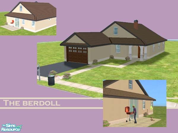 Sims 2 — Berdoll by Kesal — A perfect home for a little family. Large dine-in kitchen, separated by half-wall from