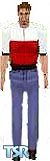 Sims 1 — X by HampY_ — X is wearing some jeans made by X (Imaginary brand) with a shirt that is white and red. (Also made