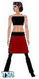 Sims 1 — Cammi by StarSwirl — Cammi is wearing a black tank with black shoes and pants with also a red skirt and black