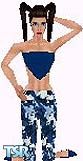 Sims 1 — Sariah by Kerryann — Sariah is wearing a nice summer outfit that has a two tone blue, black and white pattern