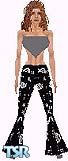 Sims 1 — Chuni by Kerryann — Chuni is wearing a sexy party outfit that has a black, gray and white fish pattern flare