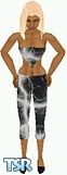 Sims 1 — Samara by Kerryann — Samara is wearing a nice summer outfit that has a black, white and gray pattern capri pants