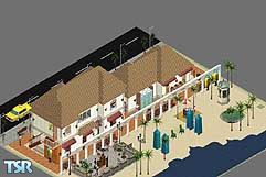 Sims 1 — Jochums Promenade by Jochum — A boutique, a jeweller, a restaurant, a recreation hall and of course a beach.