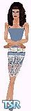 Sims 1 — Arlyn by Kerryann — Arlyn is wearing a blue, pink, gray and beige pattern skirt, with matching blue top and