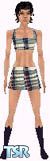 Sims 1 — Ondrea by Kerryann — Ondrea is wearing a navy blue, red, yellow and white checked mini skirt and top, with navy