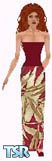 Sims 1 — Madeline by Kerryann — Madeline is wearing a nice summer outfit that has a maroon and beige pattern skirt, with