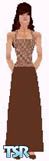 Sims 1 — Evaine by Kerryann — Evaine is wearing a brown and beige pattern top, with matching brown skirt and shoes. Light