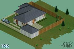 Sims 1 — In the Burbs 1 by Alexandra — Four bedroomed white brick home with garage (car not included, get it at