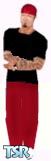 Sims 1 — Fred Durst by SimER — It's Fred Durst singer of Limp Bizkit. He wears red pants, a black T-shirt and hes new era