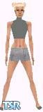 Sims 1 — Macara by Kerryann — Macara is wearing a two tone gray shorts, with matching gray top and shoes. Light skin only