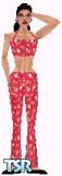 Sims 1 — Jacinta by Kerryann — Jacinta is wearing a red pants and top with floral design and black shoes. Light skin only