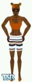 Sims 1 — Desiri by Kerryann — Desiri is wearing a orange, black and white stripe shorts, with orange top and shoes. Dark