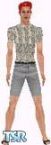 Sims 1 — Adam by Kerryann — Adam is wearing a gray and beige pattern top, with gray shorts and shoes. Light skin only and