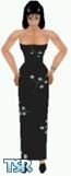 Sims 1 — Leta by Kerryann — Leta is wearing a black and white floral dress and black shoes. Light skin only and head not