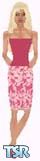 Sims 1 — Janifer by Kerryann — Janifer is wearing a pink and white pattern skirt, with matching pink top and shoes.