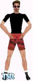 Sims 1 — Glenn by Kerryann — Glenn is wearing a red and black army pattern shorts, with a black t-shirt and boots. Light
