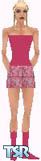 Sims 1 — Chanda by Kerryann — Chanda is wearing a dark pink mini skirt with light pink small flowers and pink halter top