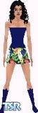 Sims 1 — Jerris by Kerryann — Jerris is wearing a blue, black, green and red pattern mini skirt, with matching blue top