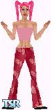 Sims 1 — Diamond by Kerryann — Diamond is wearing a dark pink pants with light pink leaf design, with pink halter top and