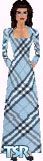 Sims 1 — Anthia by Kerryann — Anthis is wearing a two tone blue and white checked dress, with navy blue shoes. Light skin