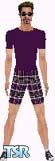 Sims 1 — Tanner by Kerryann — Tanner is wearing a summer outfit that has a purple, black and white checked short, with