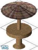 Sims 1 — Outdoor Table by VBmaster — A nice outdoor table with a fancy umbrella.