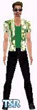 Sims 1 — Alan Michael by Kerryann — AlanMichael is wearing a cool outfit that has a Green, white and beige hawaiian