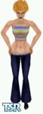 Sims 1 — Lessi by LuthienCelebriel — A stripy halter top complements these hot cutoff jeans. These super steamy