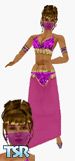 Sims 1 — Isabella by Wulfy — Belly Dancer outfit. Modeled by the lovely Isabella from Wulfy's Sim Shop.
