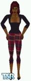 Sims 1 — Gerree by Kerryann — Gerree is wearing a red, beige and gray capri pants, with gray top and shoes. Dark skin