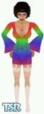Sims 1 — Rainbow-A-GoGo by LuthienCelebriel — Hot, rainbow patterned gogo dress. Includes white lace thigh-high stockings