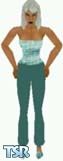 Sims 1 — Ryan by Kerryann — Ryan is wearing a two tone green pattern top, with matching green pants and shoes. Medium