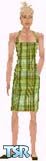 Sims 1 — Beckee by Kerryann — Beckee is wearing a green and beige checked dress and green shoes. Light skin only and head