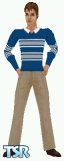 Sims 1 — BZ Aaron by BZsim — Aaron is dressed-to-impress in this rugby shirt and khaki pants. All three skin tones, head