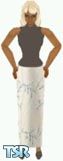 Sims 1 — Daphane by Kerryann — Gray and white pattern skirt, with matching gray top and shoes. Medium skin only and head