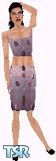 Sims 1 — Janee by Kerryann — Light purple dress, with dark purple and pink pattern, with black shoes. Light skin only and