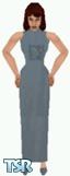 Sims 1 — Earlene by Kerryann — Gray dress, with flower picture on the front and gray shoes. Light skin only and head not