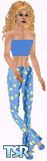 Sims 1 — Margo by Kerryann — Light blue pants with yellow stars and matching halter top and shoes. Available in all 3
