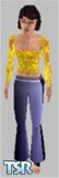 Sims 1 — Fluffy chick by nekonoai — A pair of acid washed flares and a yellow feather shirt will make any little bird